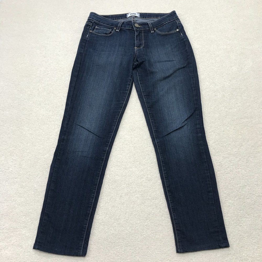Paige Skinny Jeans Womens 27 Skyline Ankle Peg Dark Wash Denim Preppy Classic